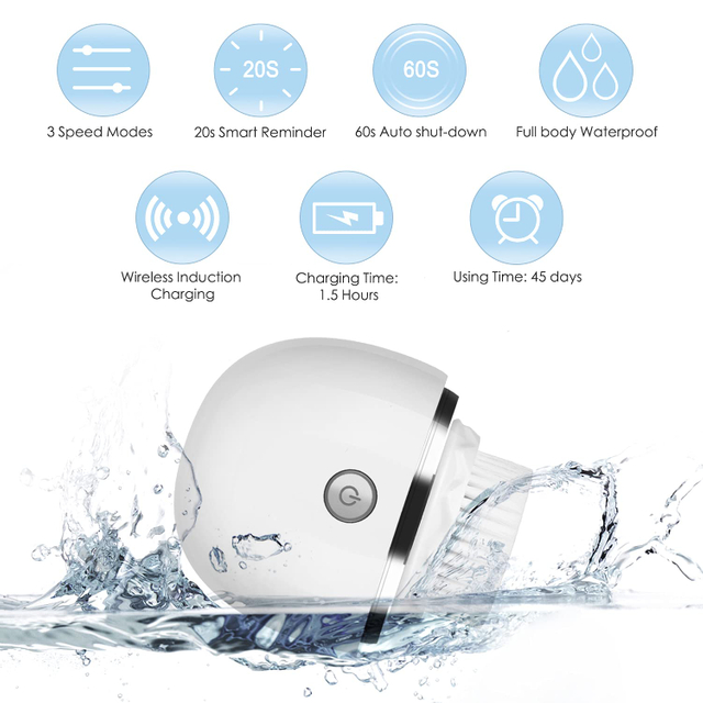 Mini Face Cleansing Exfoliator Facial Sonic Wash Brush