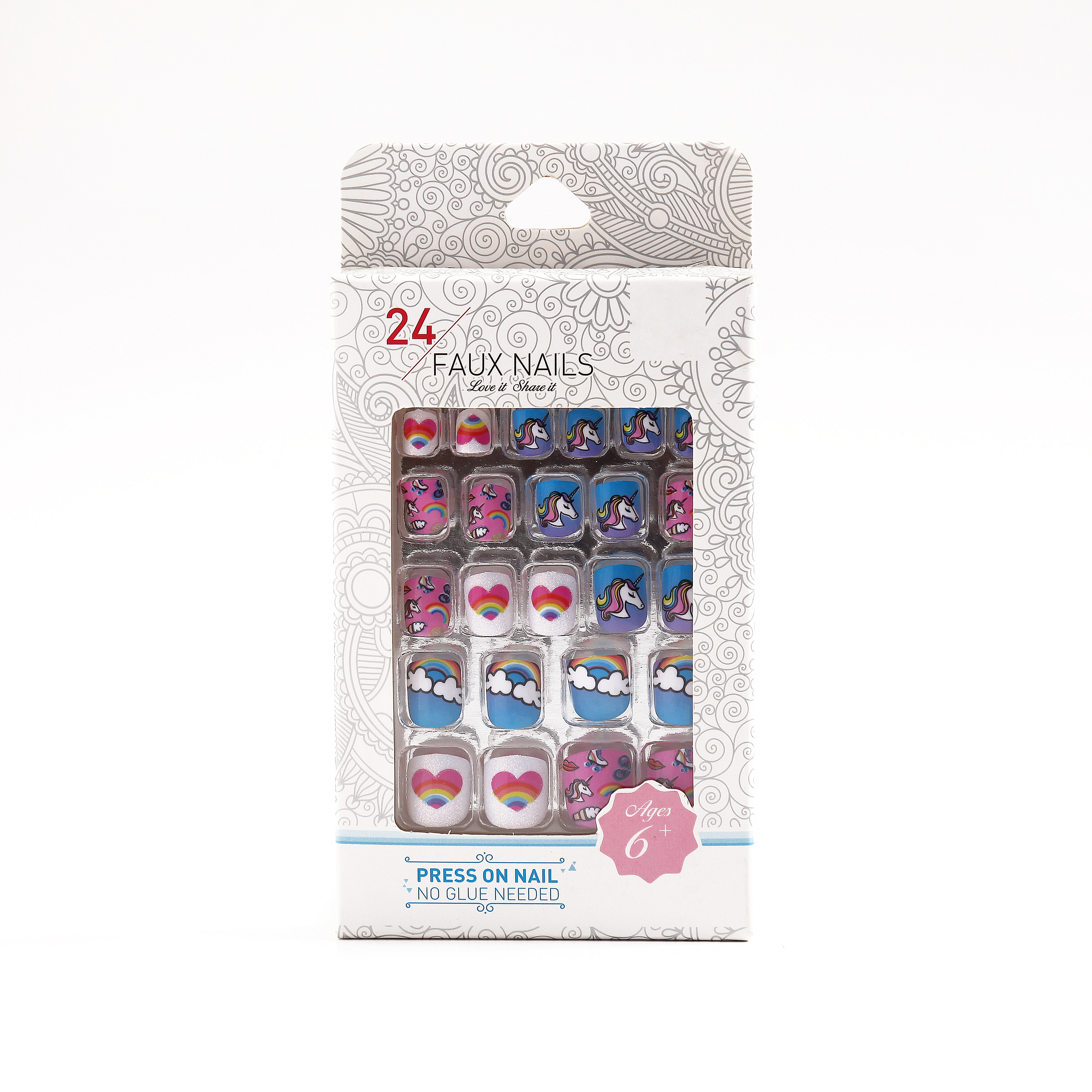 OEM Glitter Heart Press On Nail Designs Manufacturer