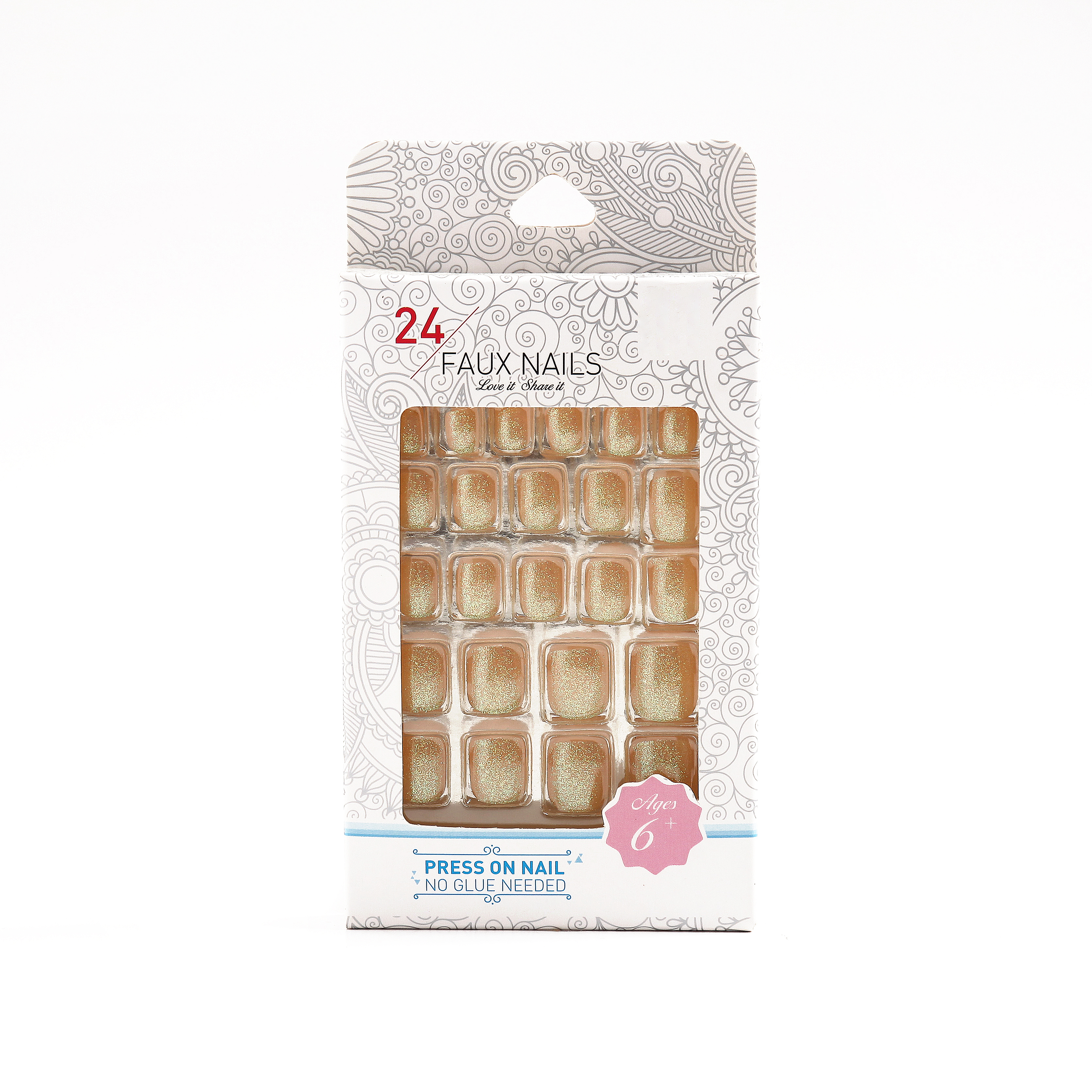 OEM Glitter Heart Press On Nail Designs Manufacturer