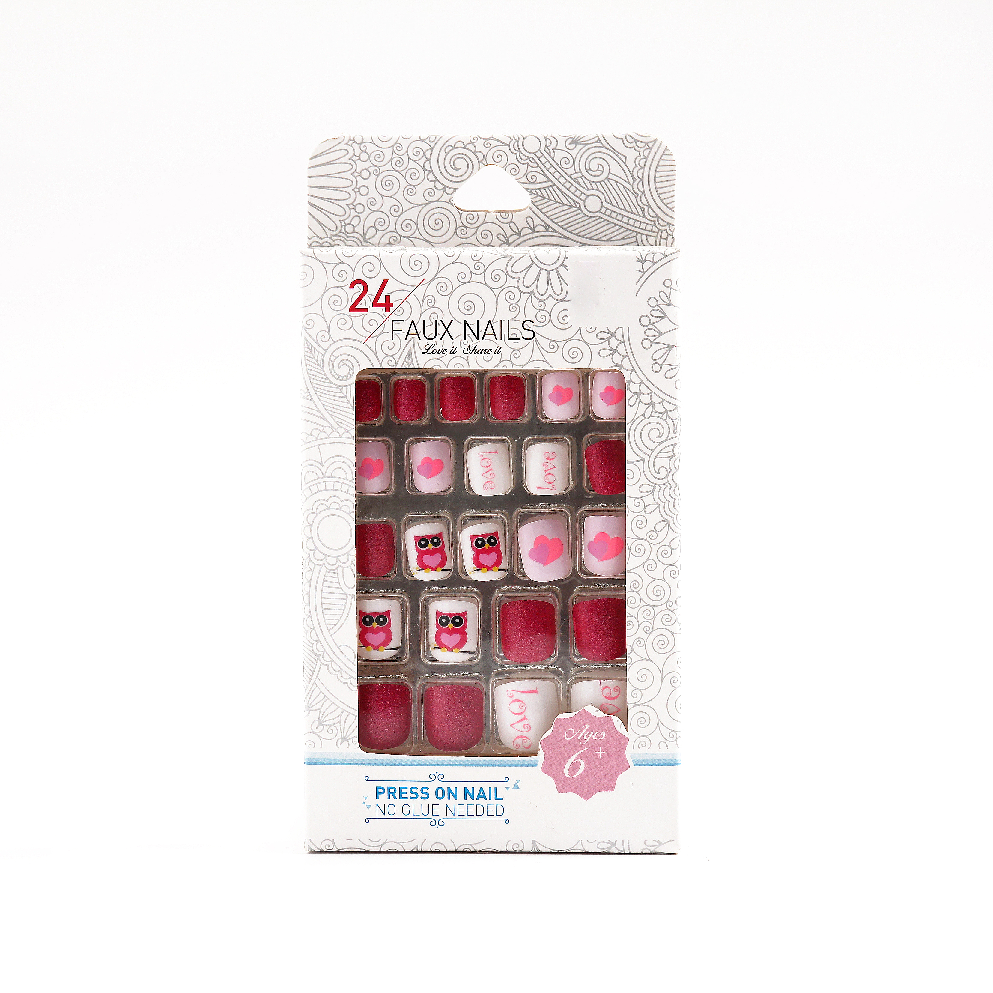 OEM Glitter Heart Press On Nail Designs Manufacturer
