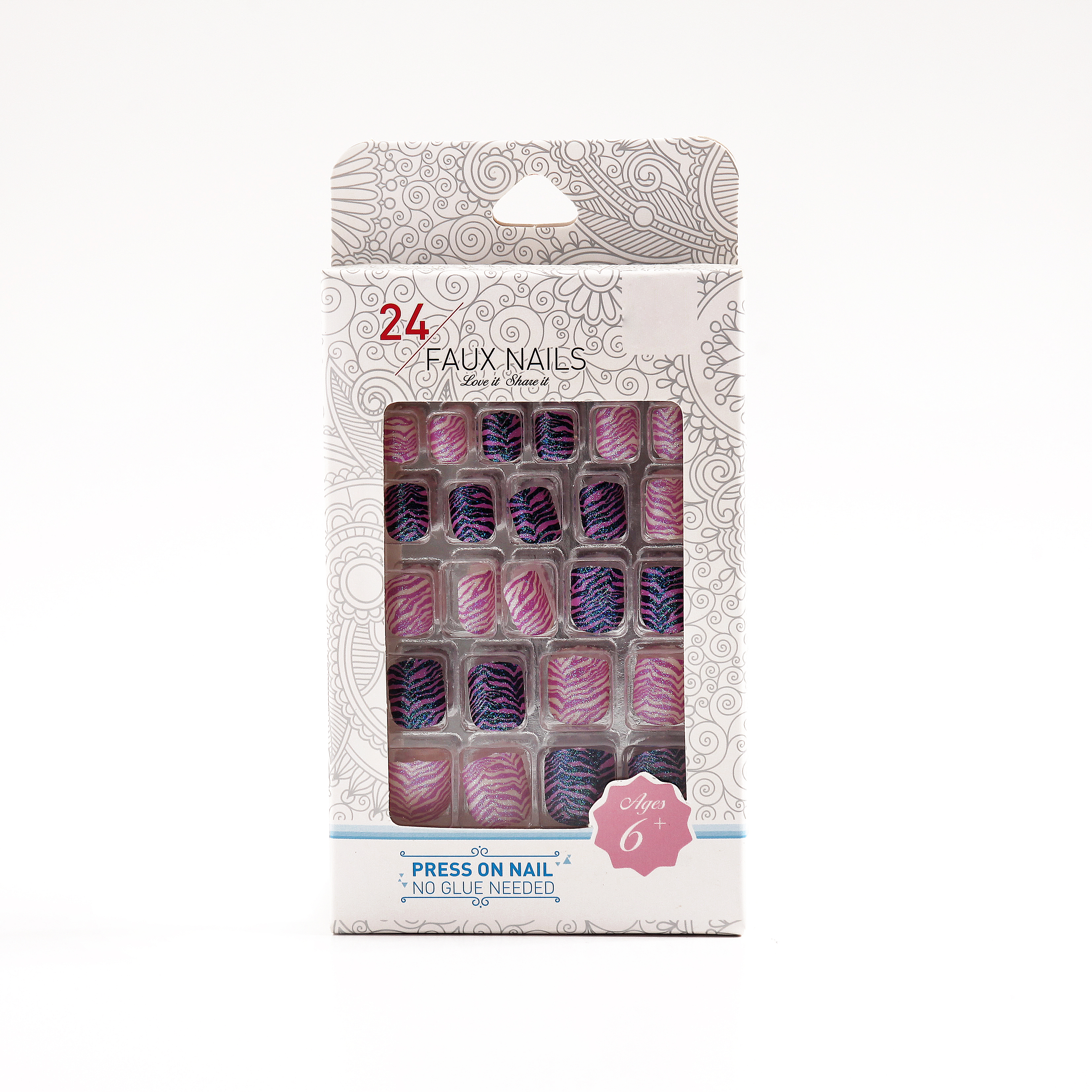 OEM Glitter Heart Press On Nail Designs Manufacturer